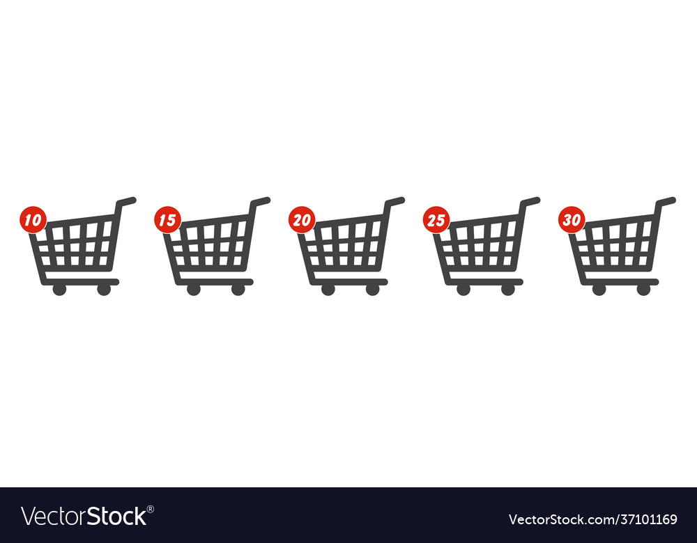 Online shopping cart icon design with notification
