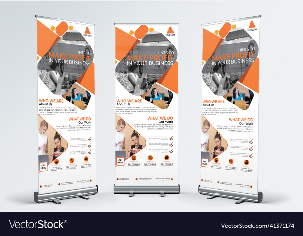 Abstract corporate roll up x banner design Vector Image