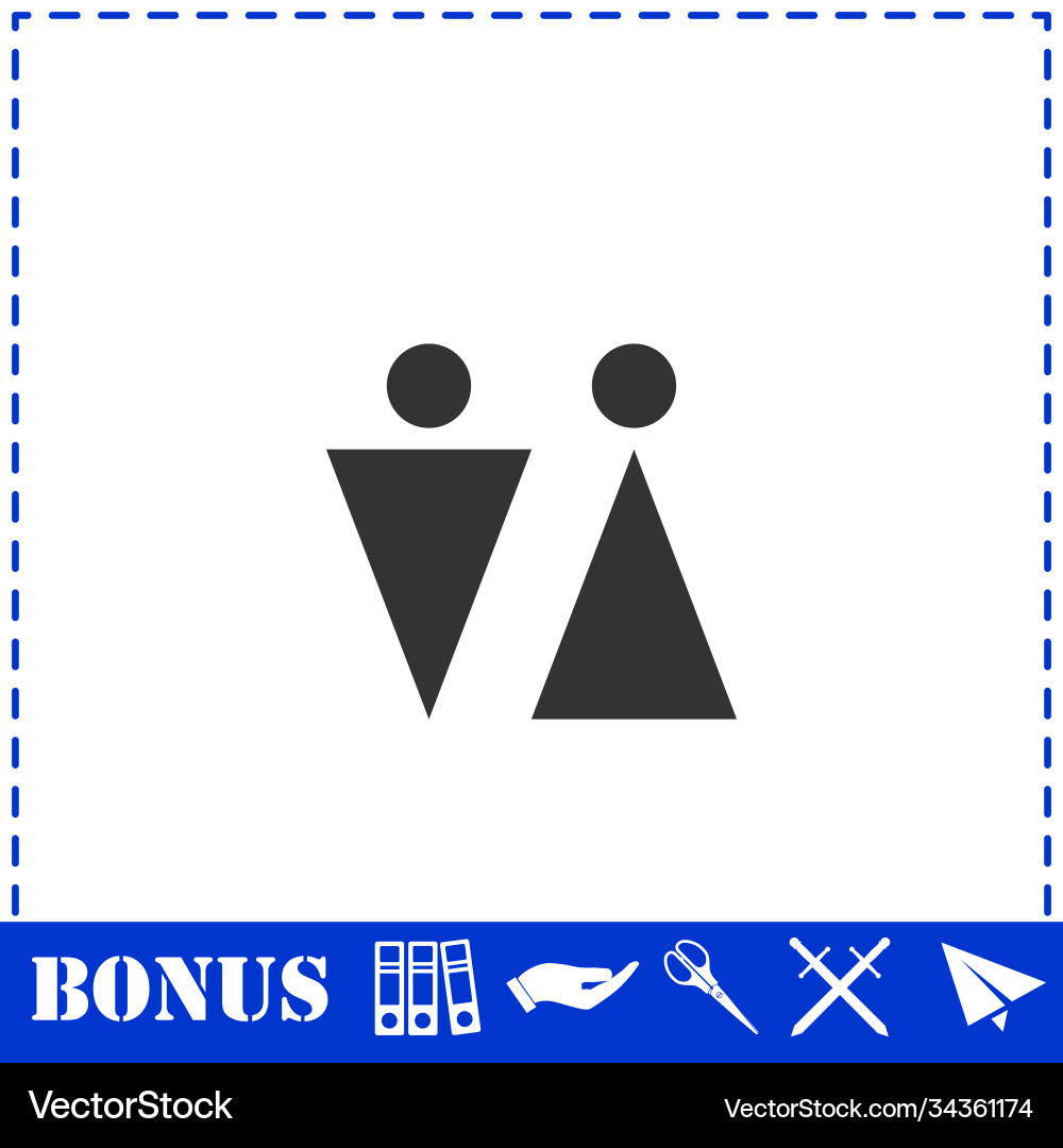 Bathroom icon flat Royalty Free Vector Image - VectorStock