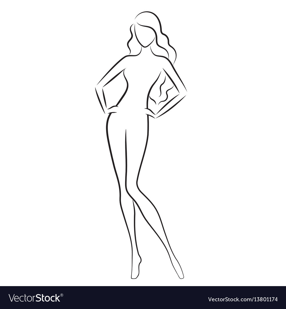 Beautiful slim nude young woman vector image Beautiful slim nude young woman