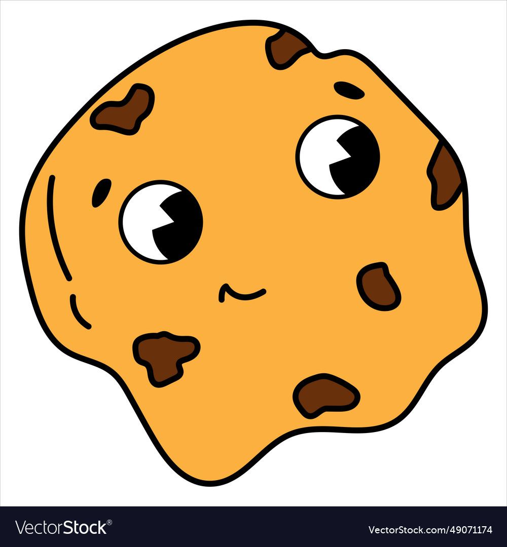 Cute cookie in retro style Royalty Free Vector Image