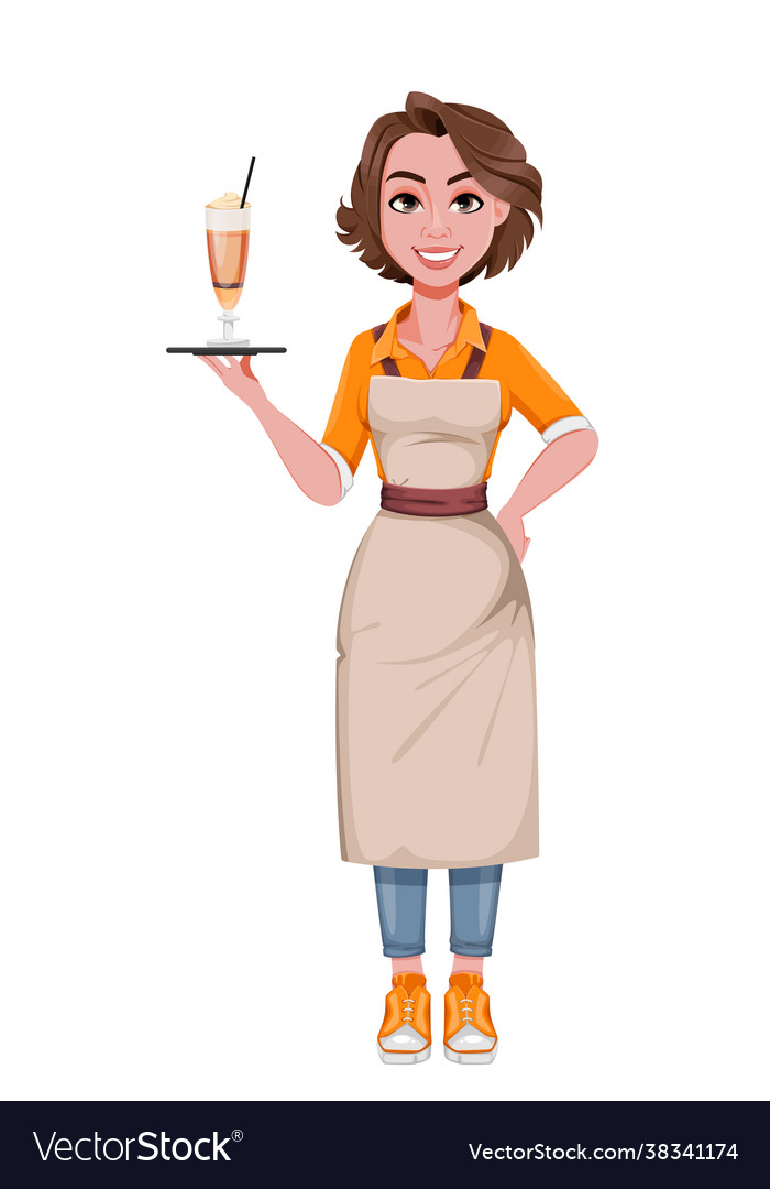 Female barista coffee business concept Royalty Free Vector