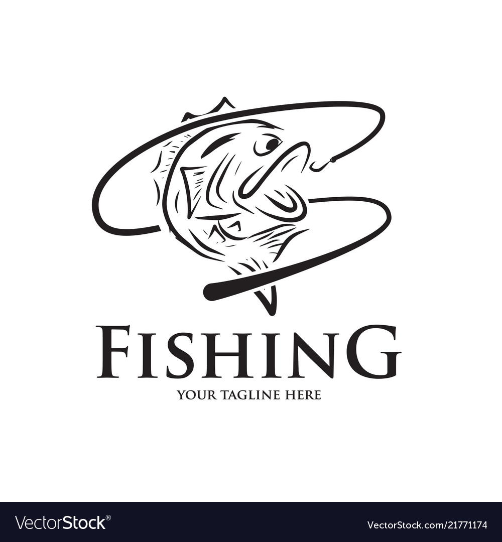 Fishing logo design template