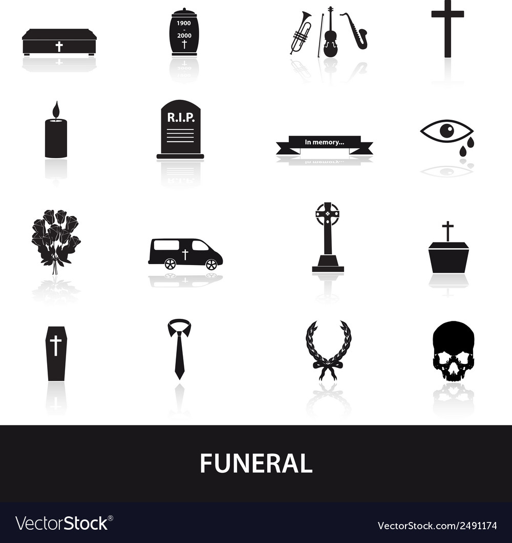 Funeral simples ícones contorno preto definir eps10 imagem