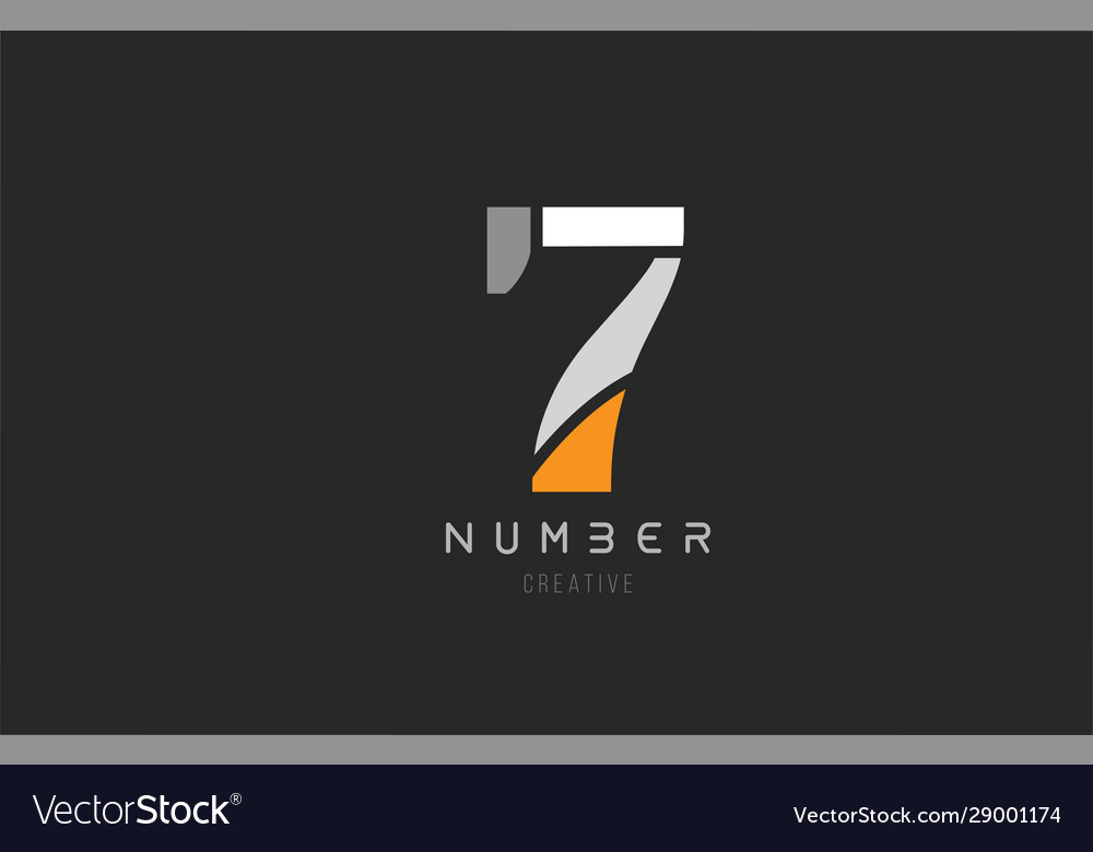 Number 7 seven for company logo icon design in Vector Image