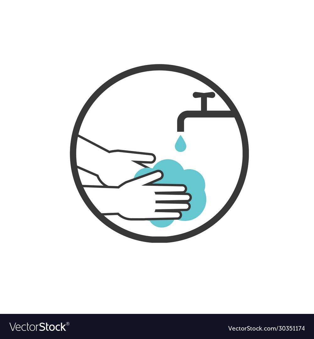 Wash Your Hands Icon Health Care Stock Isolated Vector Image Wash Your Hands Icon Health Care Stock Isolated Vector Image