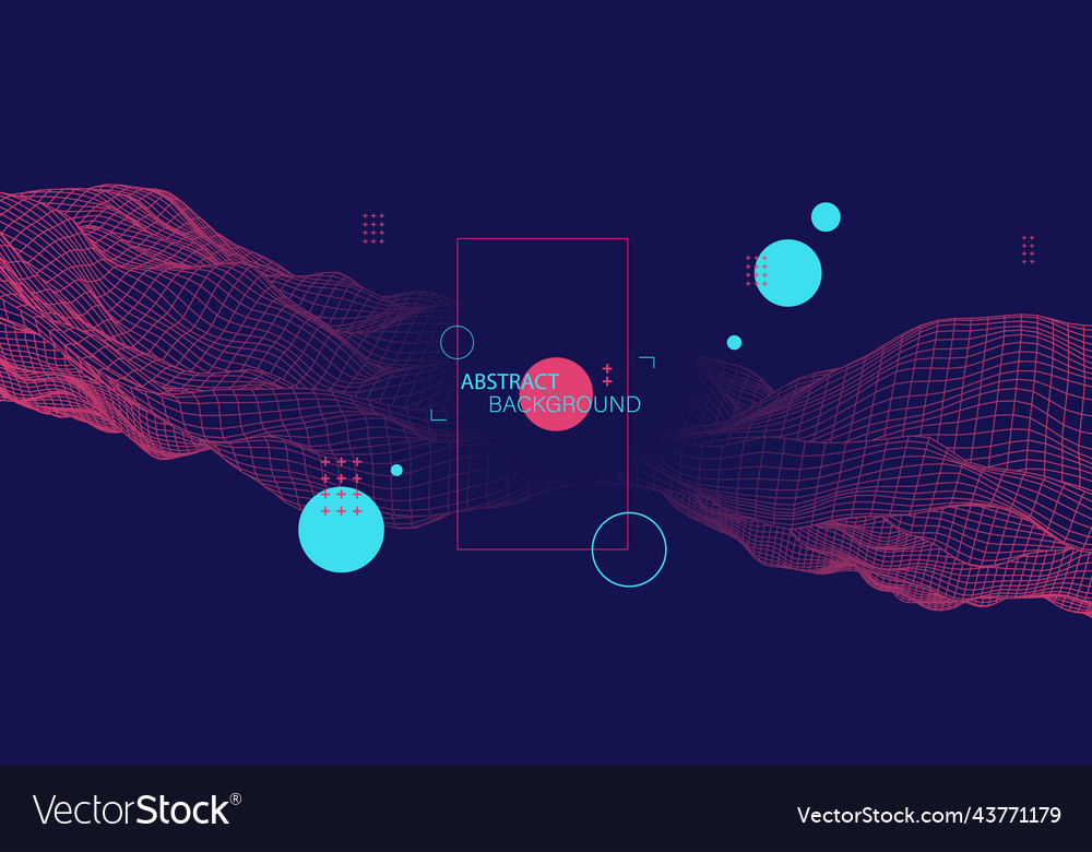 Abstract background with waves 3d surface Vector Image