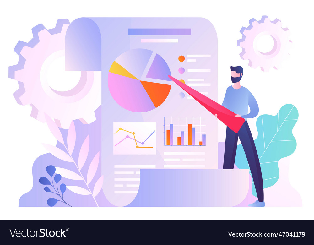 Analyst with chart Royalty Free Vector Image - VectorStock