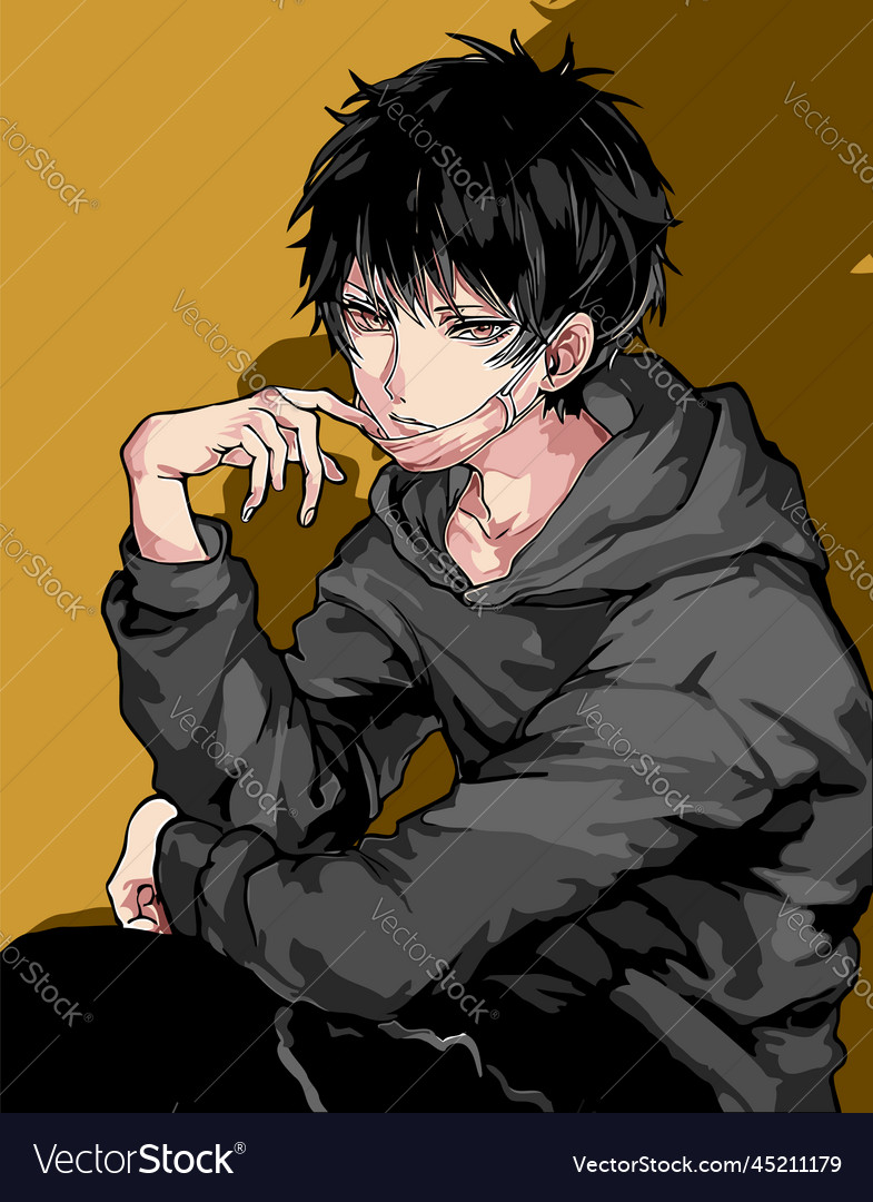 Premium Vector  Young man animestyle character vector illustration design  manga anime boy