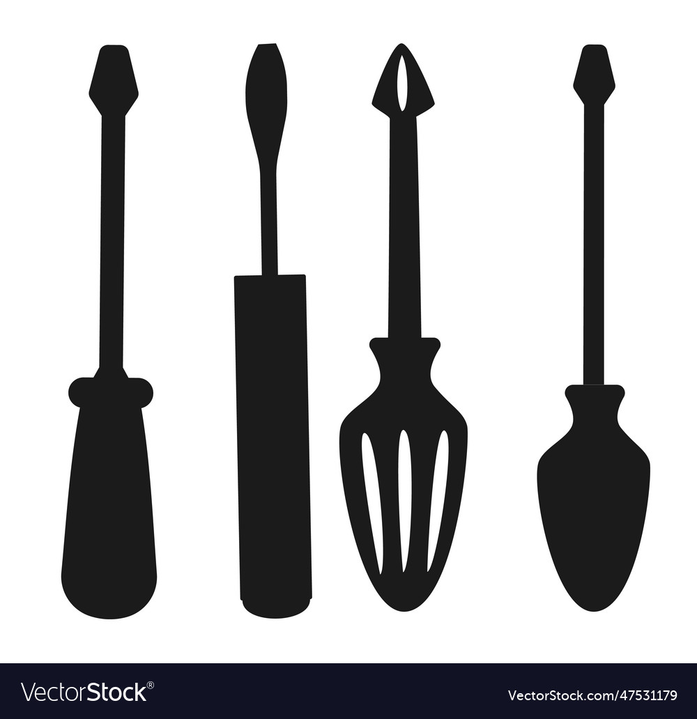 Black silhouette of screwdriver icon screwdriver Vector Image