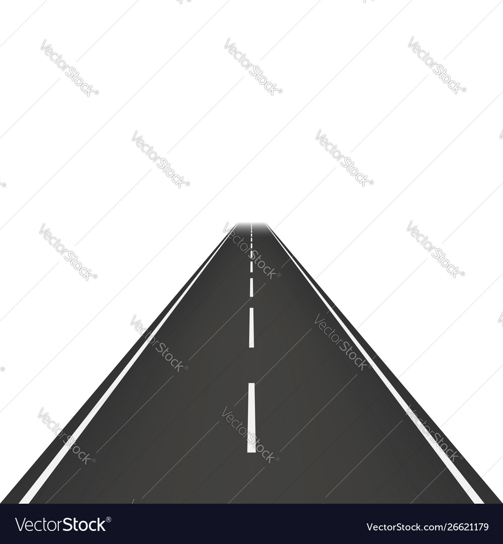 Straight road isolated on transparent background