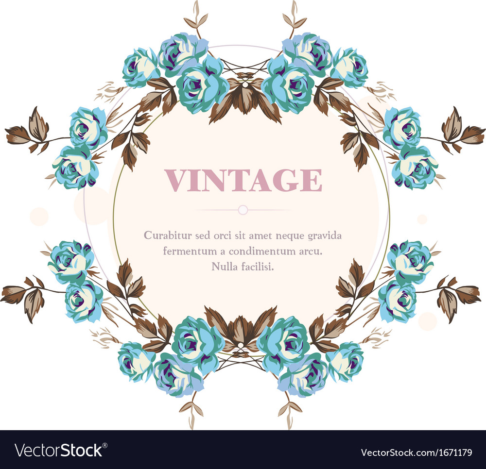 Download Vintage roses frame Royalty Free Vector Image - VectorStock