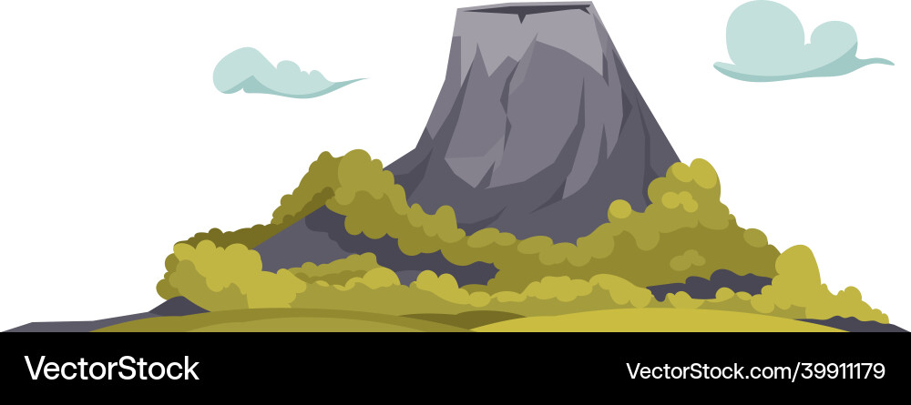 Volcano cartoon composition Royalty Free Vector Image