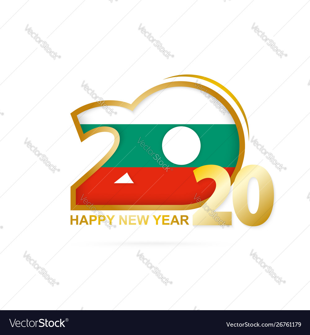 Year 2020 with bulgaria flag pattern happy new Vector Image