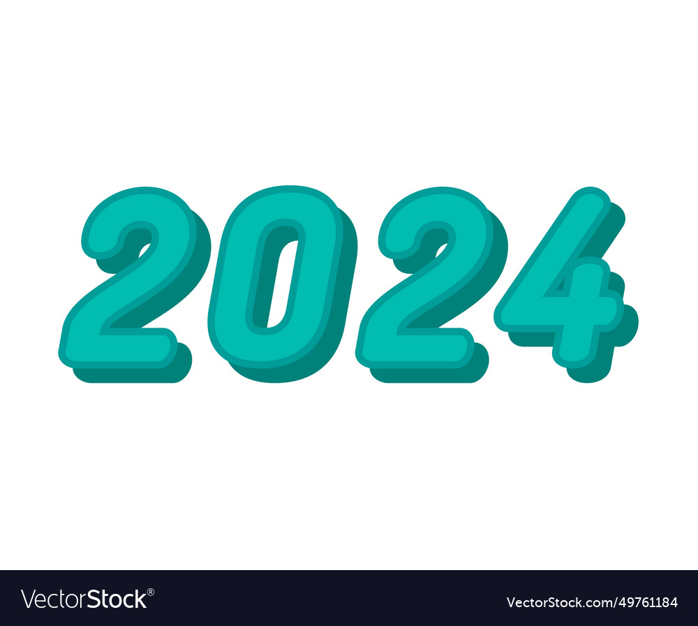 2024 happy new year abstract green graphic design Vector Image