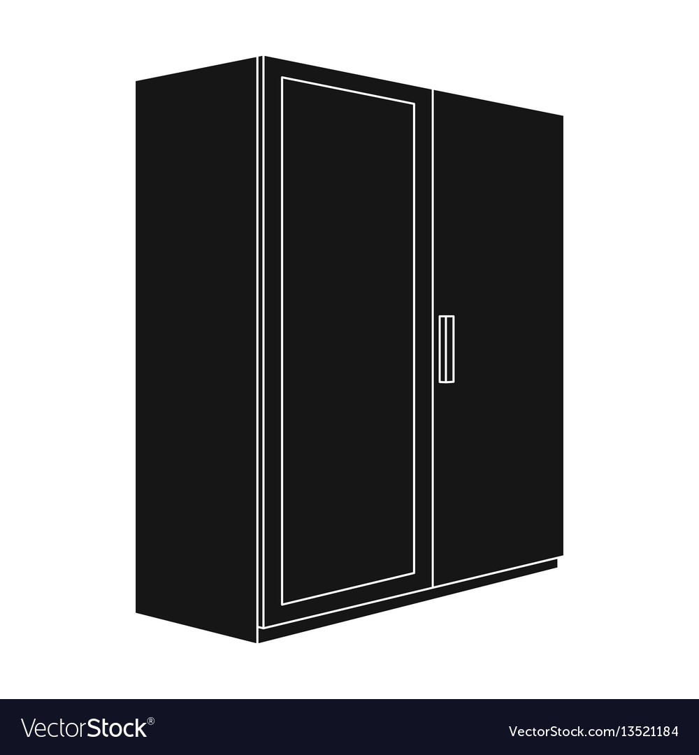 A Small Wardrobe With A Clean Mirrorbedroom Vector Image