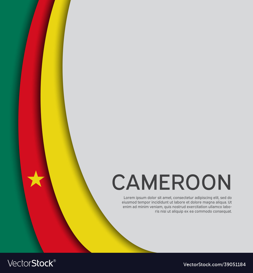 Abstract waving cameroon flag paper cut style Vector Image