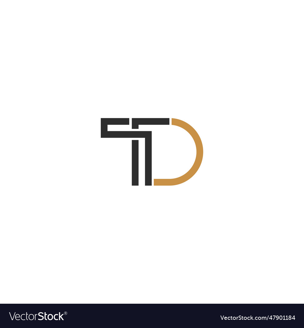 Alphabet letters initials logo dt td d and t Vector Image