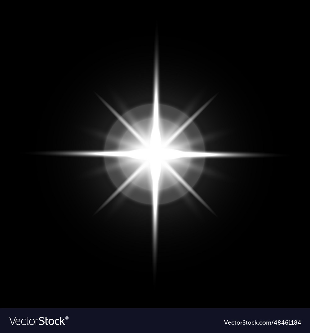 Light effect white spark burst star shining Vector Image