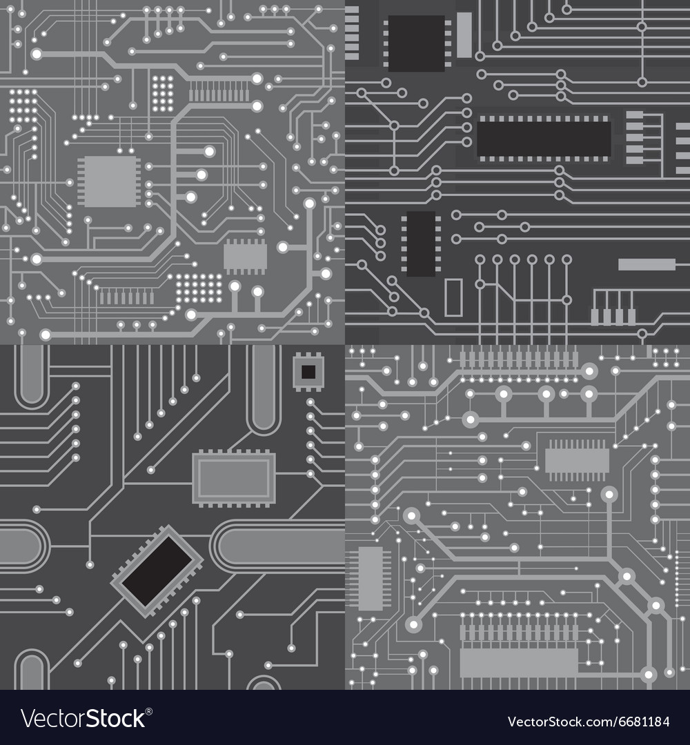 Seamless patterns computer board Royalty Free Vector Image