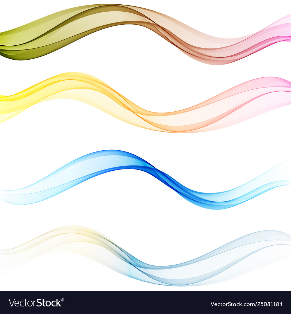 Set waves abstract wave motion flow Royalty Free Vector