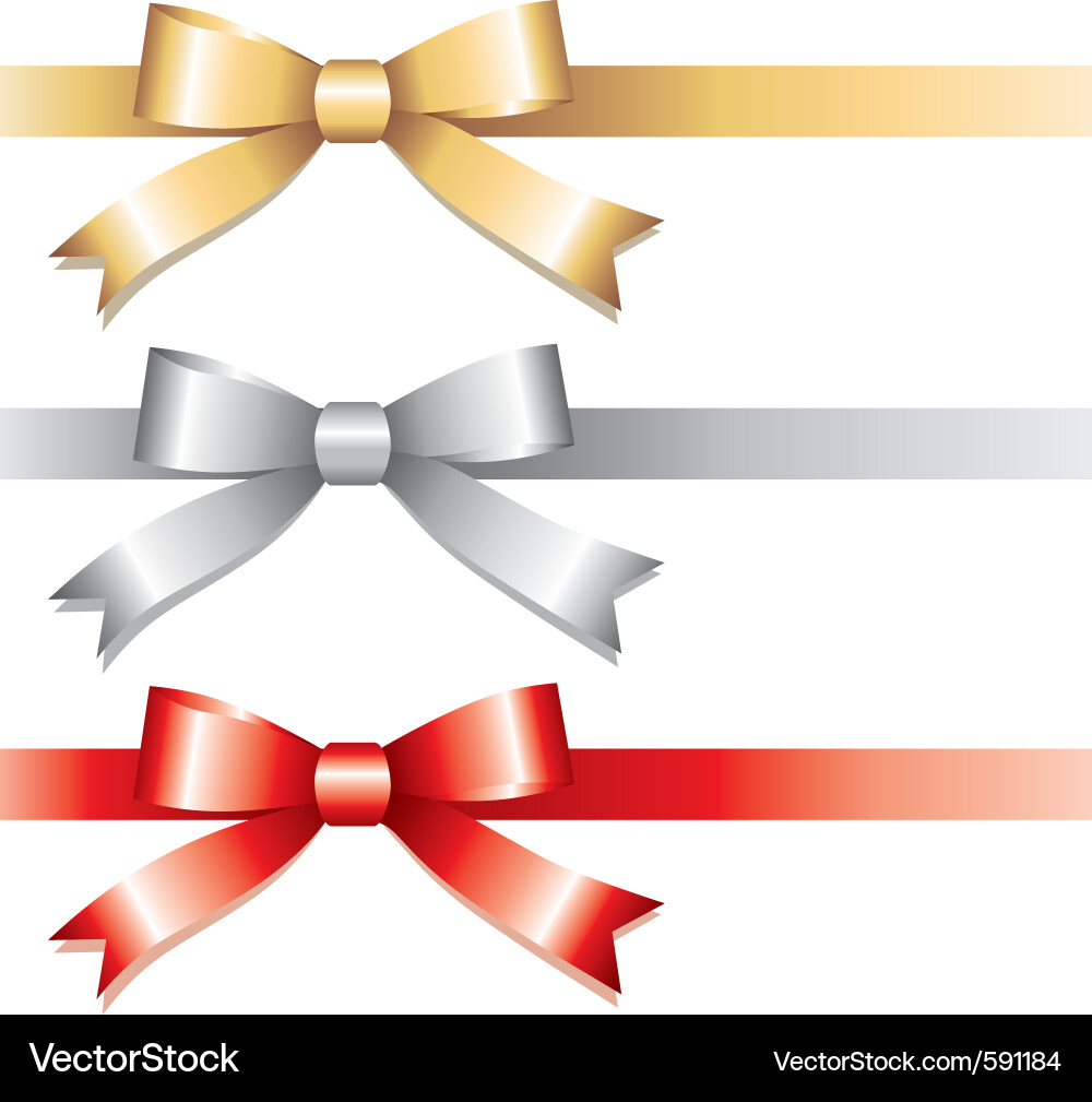 Three bows Royalty Free Vector Image - VectorStock