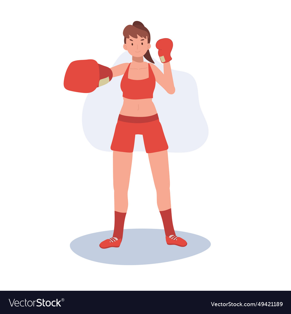 Active sports woman boxing with confidence Vector Image