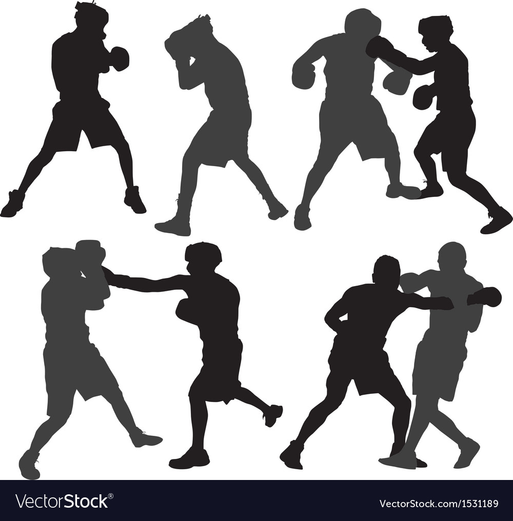 Boxing Silhouette Royalty Free Vector Image Vectorstock