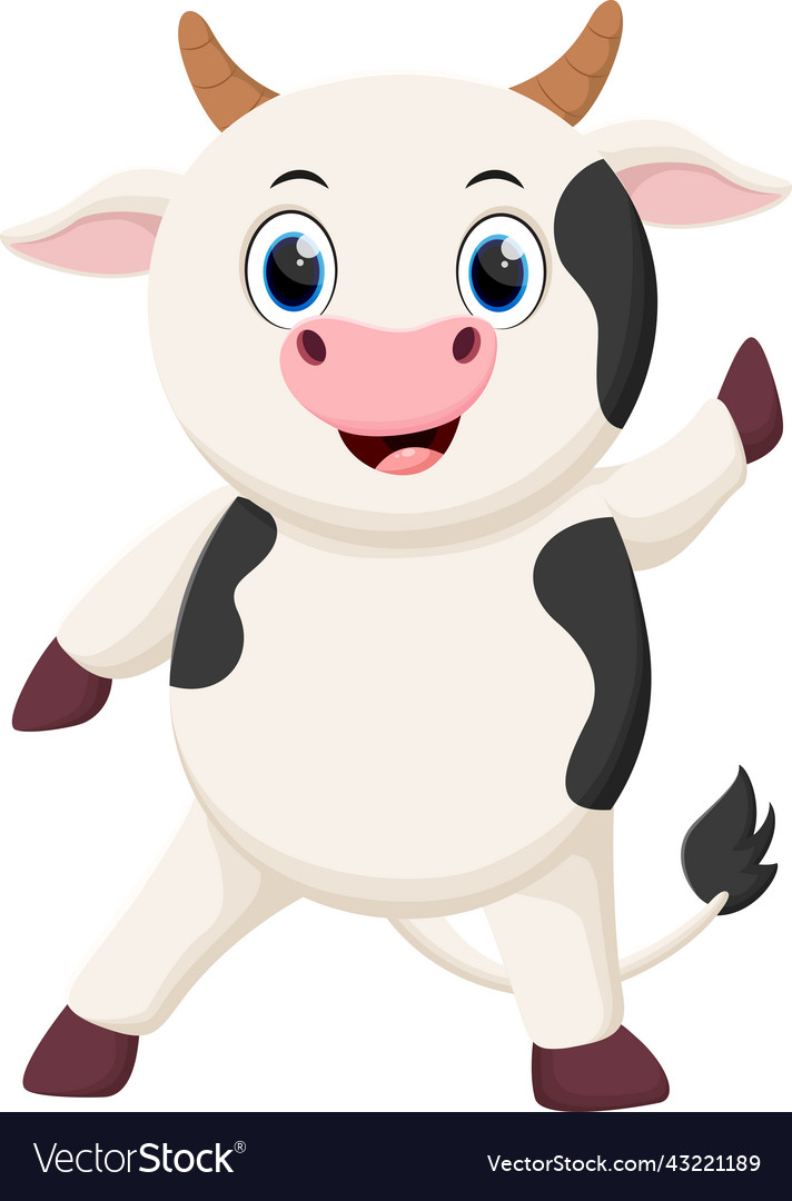 Cartoon Happy Cow Isolated On White Background Vector Image 4842