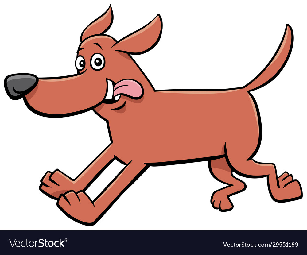 Cartoon happy running dog animal character Vector Image