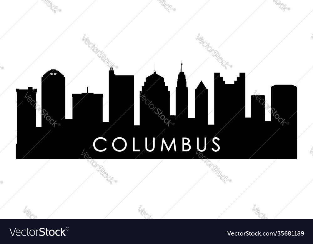 Columbus ohio skyline silhouette black Royalty Free Vector