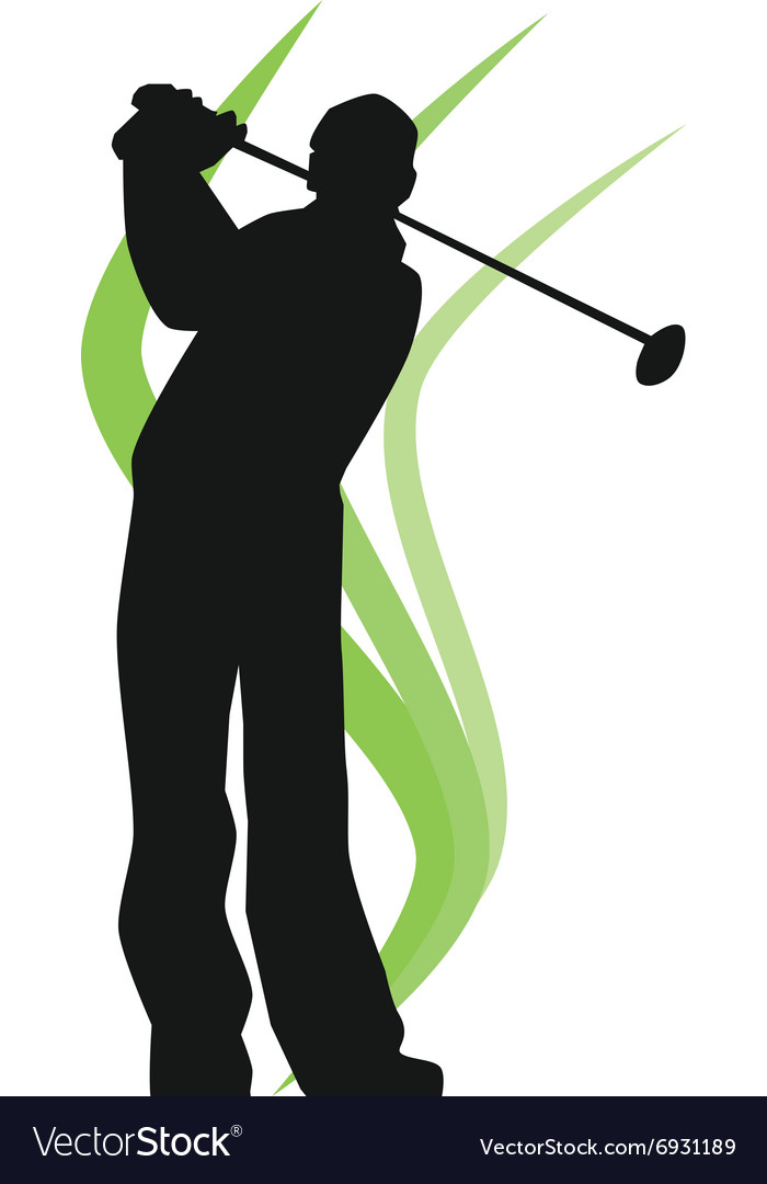 Epa golfer silhouette Royalty Free Vector Image