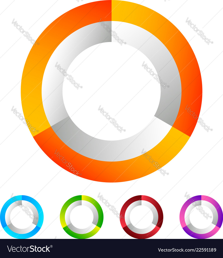 Segmented circle generic abstract icon circular Vector Image