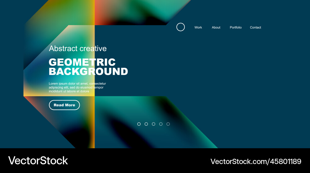 Triangles with fluid gradients abstract landing Vector Image