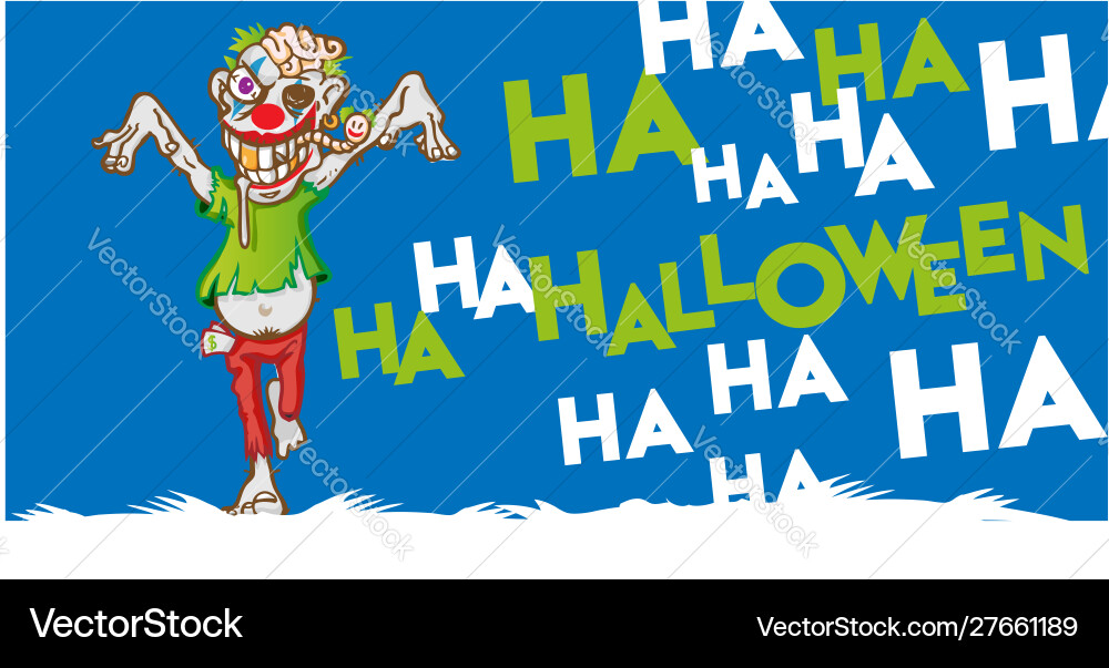 Zombie Mascot Cartoon Banner Background Royalty Free Vector