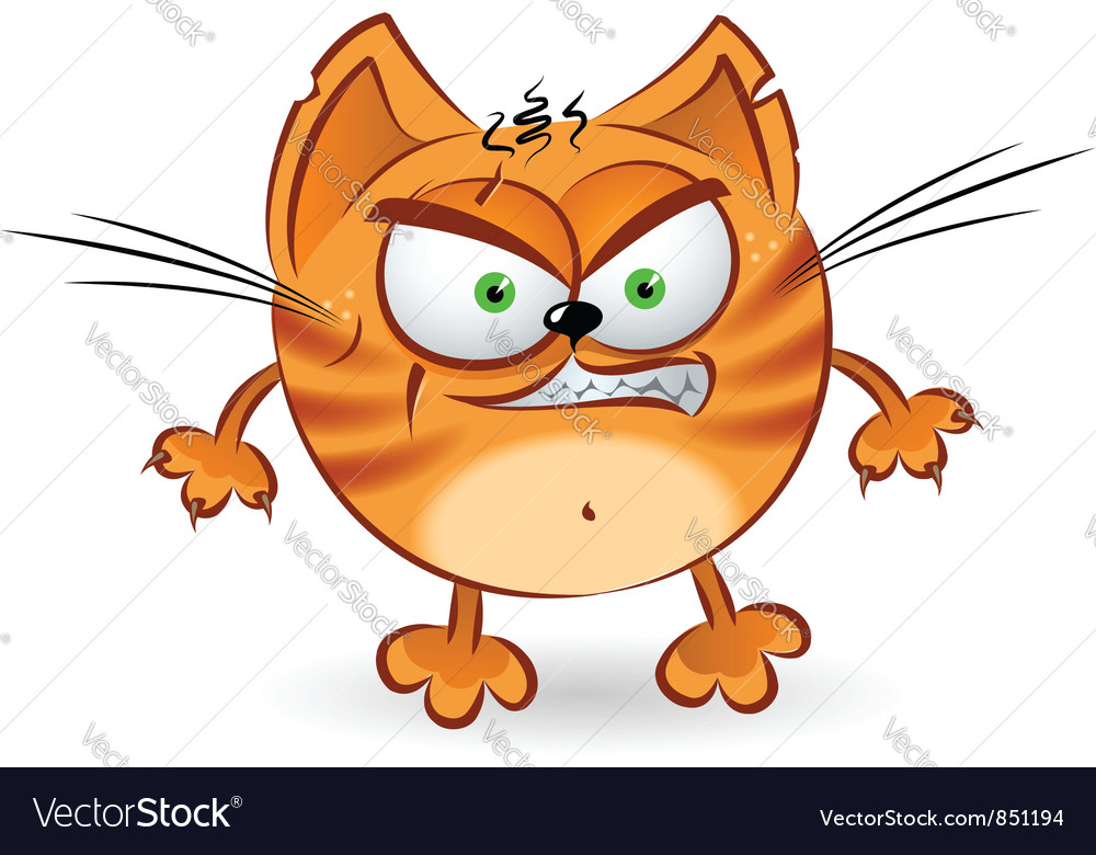 Premium Vector  An orange cat with a big angry face.