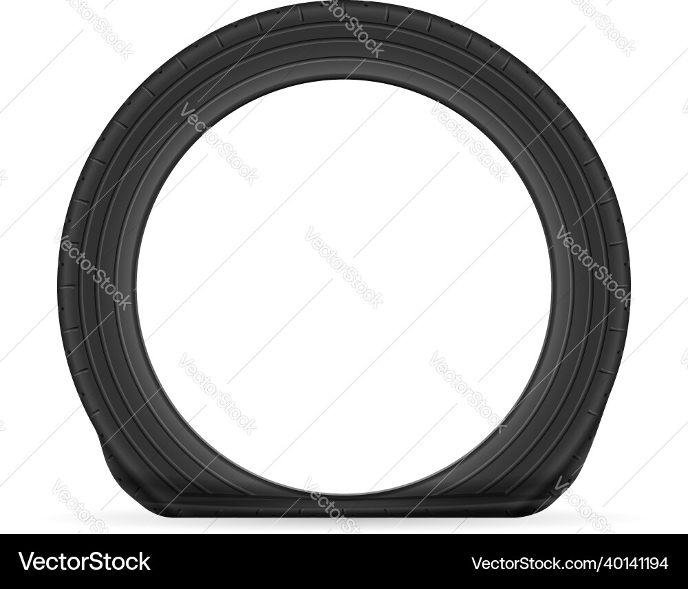 Flat tire Royalty Free Vector Image - VectorStock