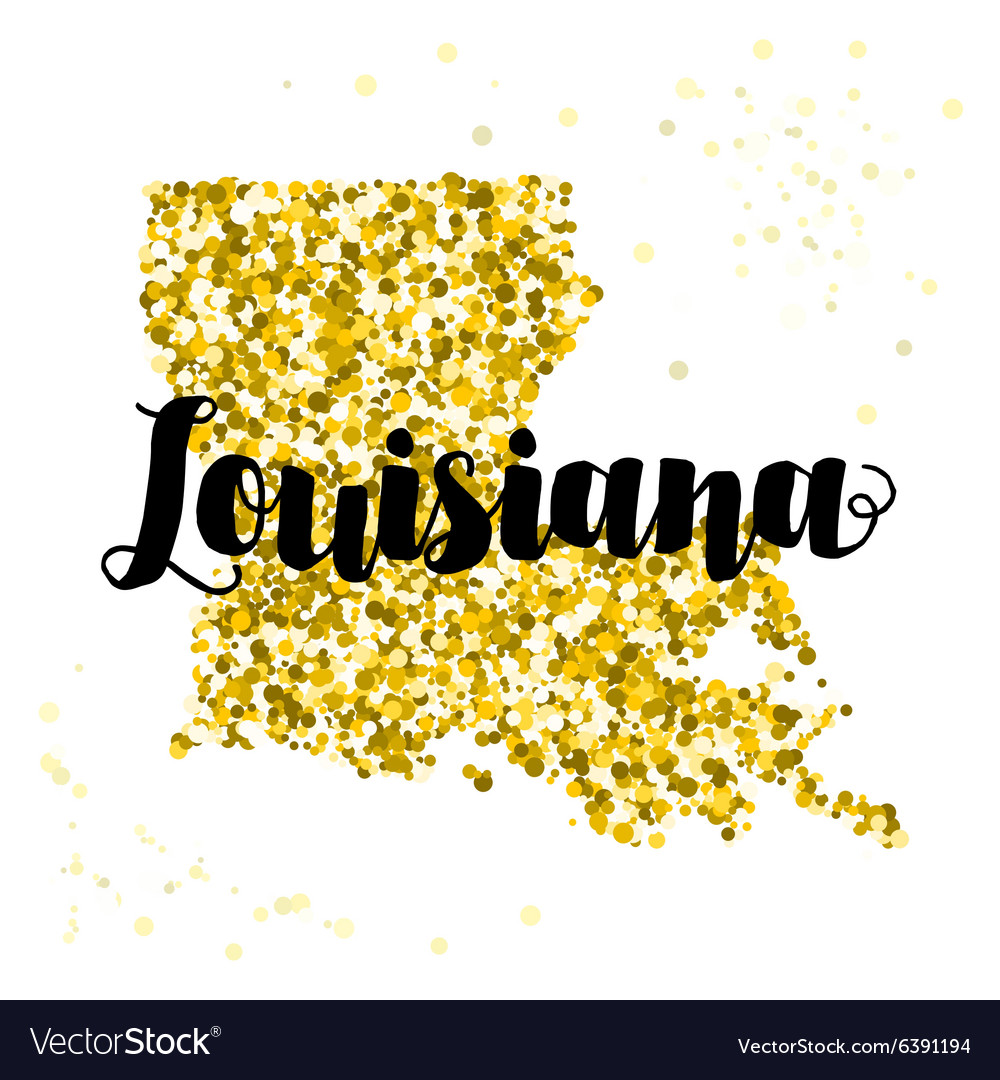 Golden glitter of the state louisiana Royalty Free Vector