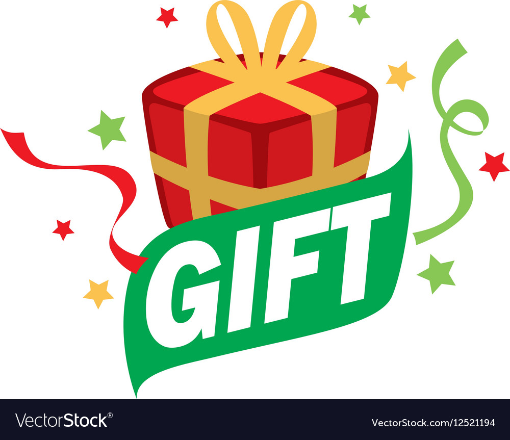 Logo box with gifts Royalty Free Vector Image - VectorStock