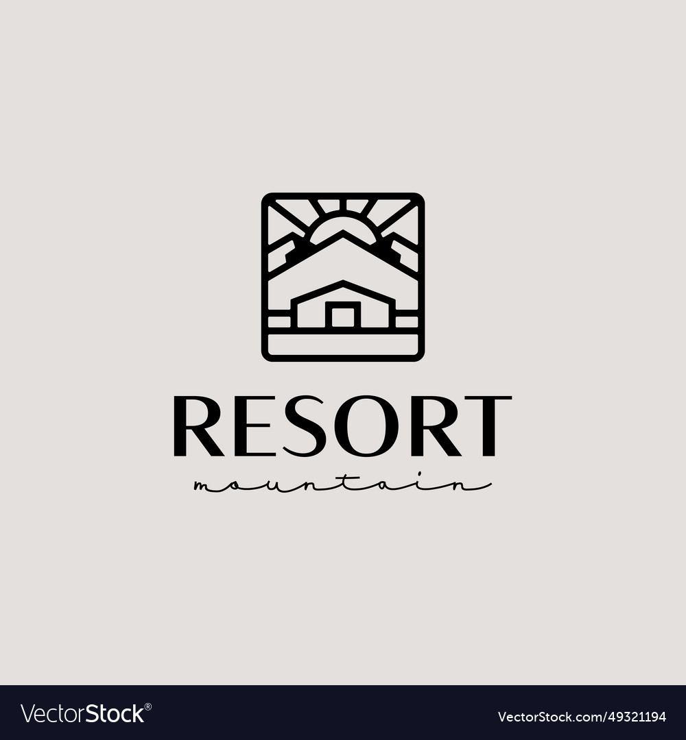 Mountain house resort logo template universal Vector Image