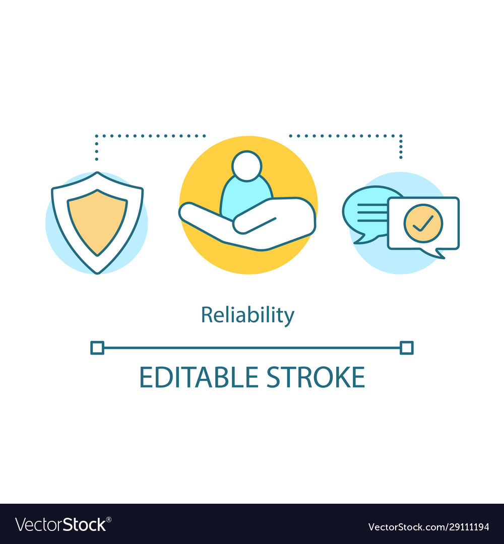 Reliability concept icon Royalty Free Vector Image