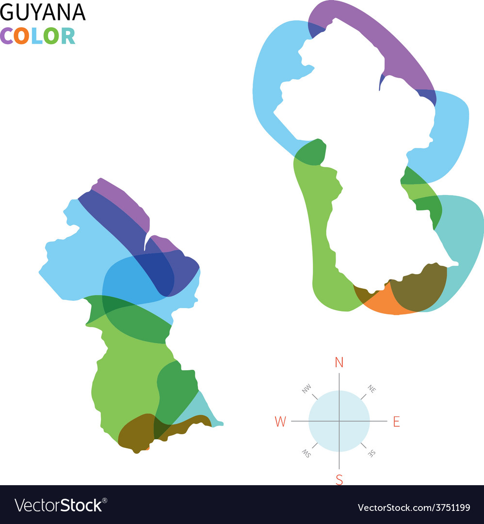 Abstract color map of guyana