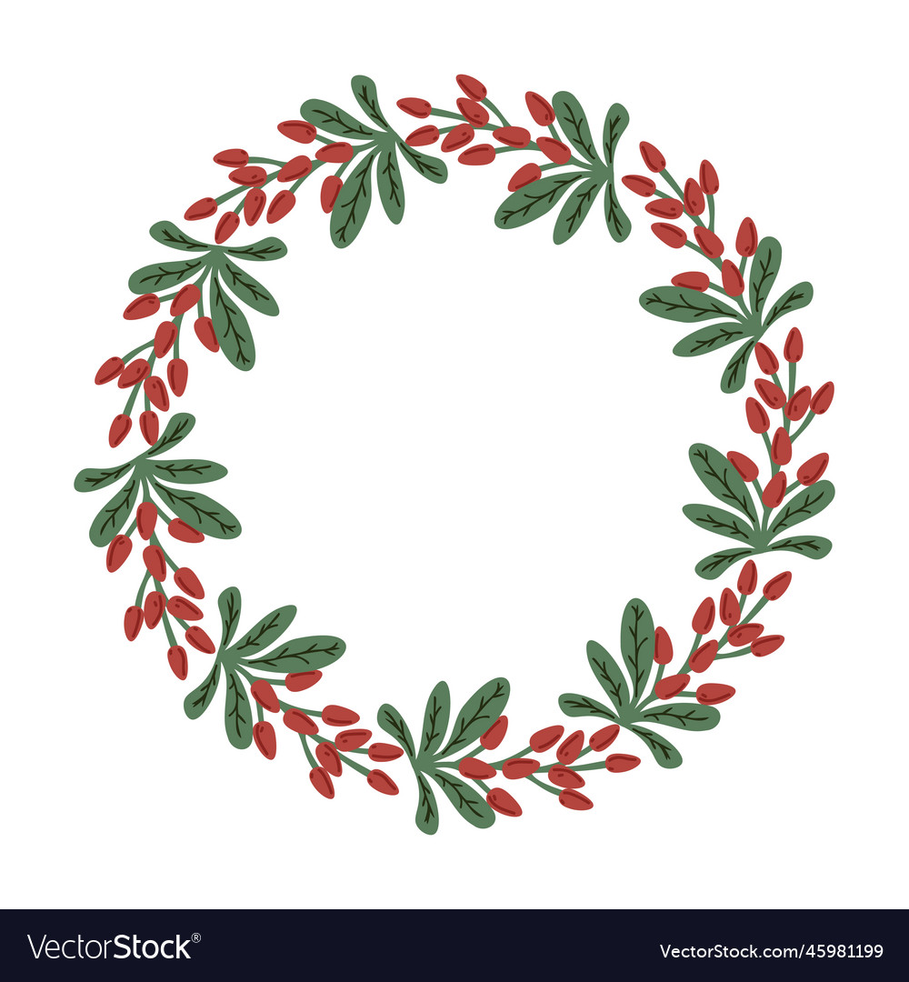 Barberry decorative wreath Royalty Free Vector Image