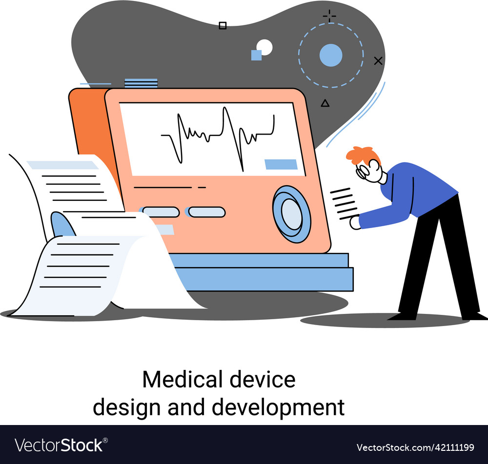 Medical device design and development banner Vector Image