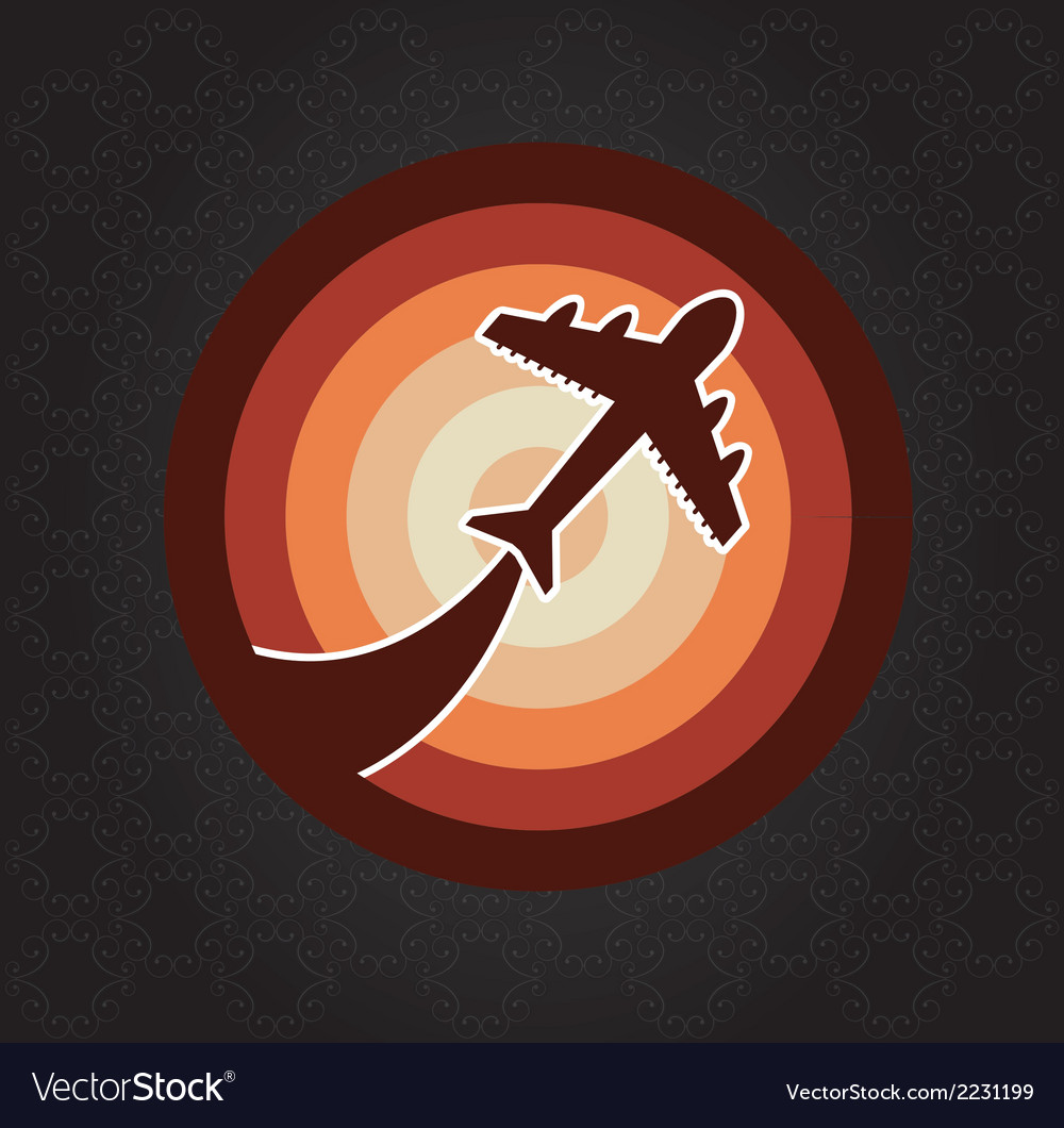 Plane design over black background Royalty Free Vector Image