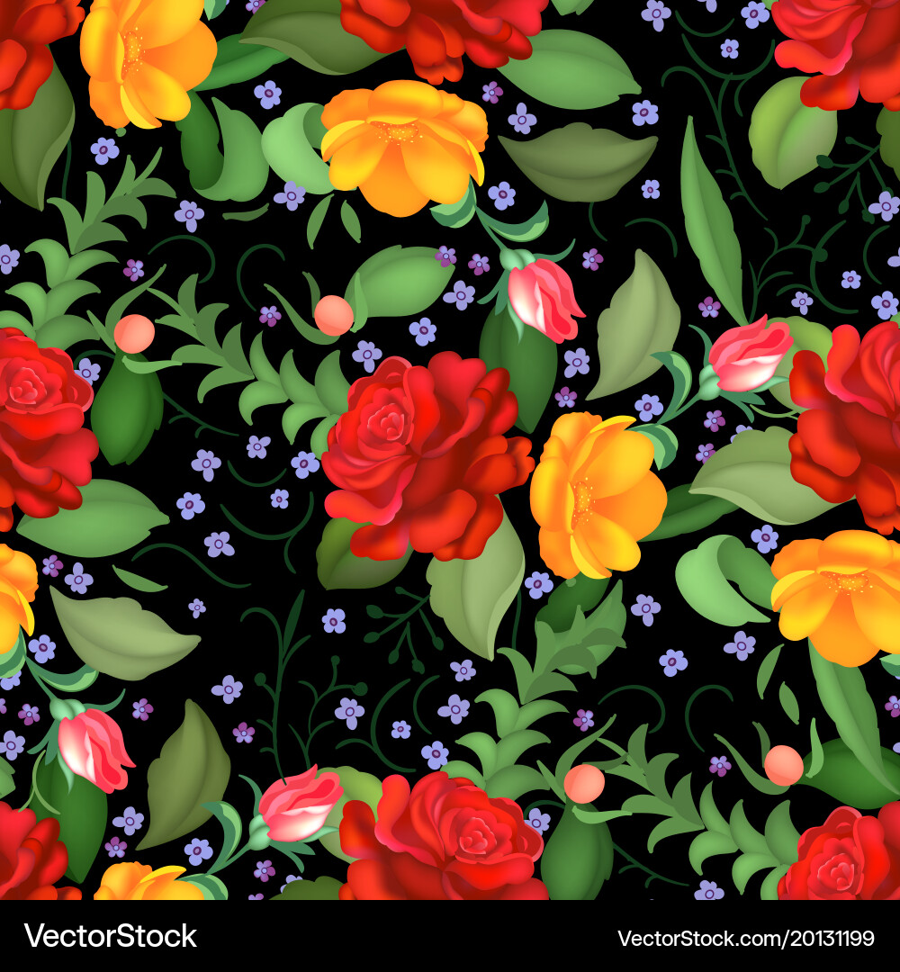 Seamless rose pattern Royalty Free Vector Image