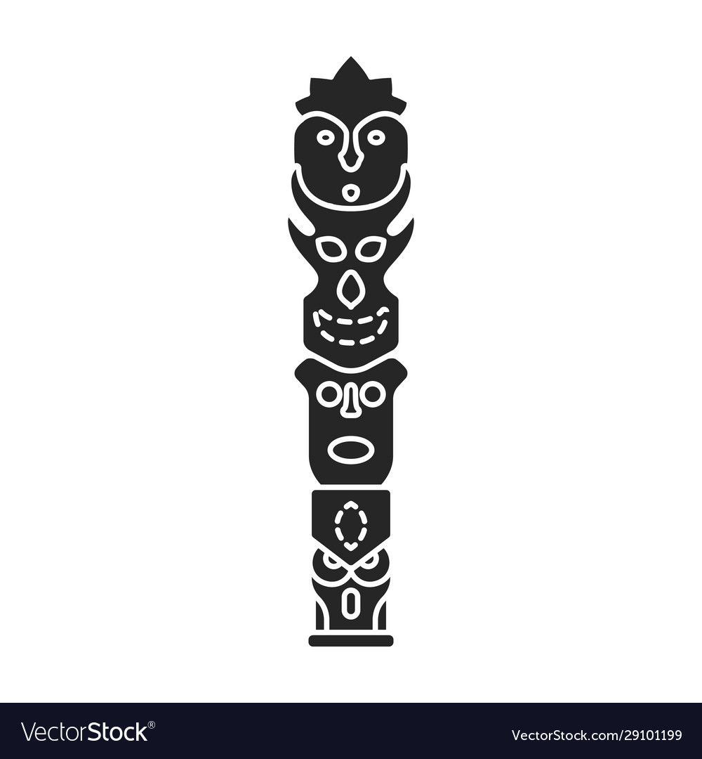 Totem iconblack icon isolated Royalty Free Vector Image