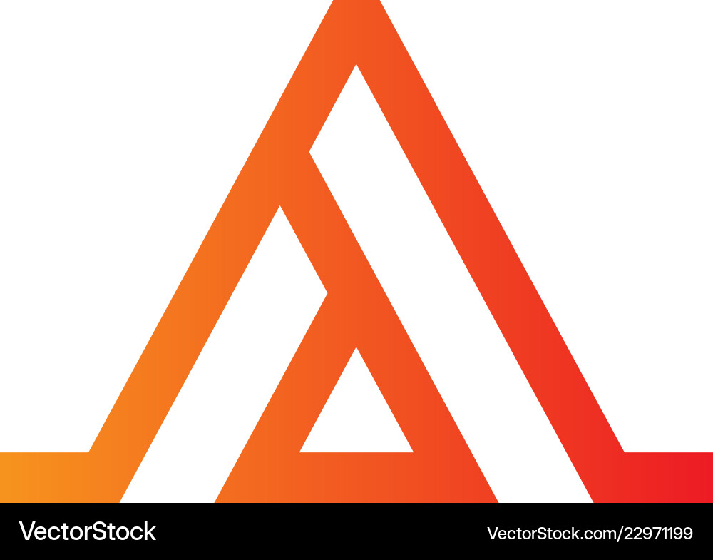 Triangle line a initial logo Royalty Free Vector Image