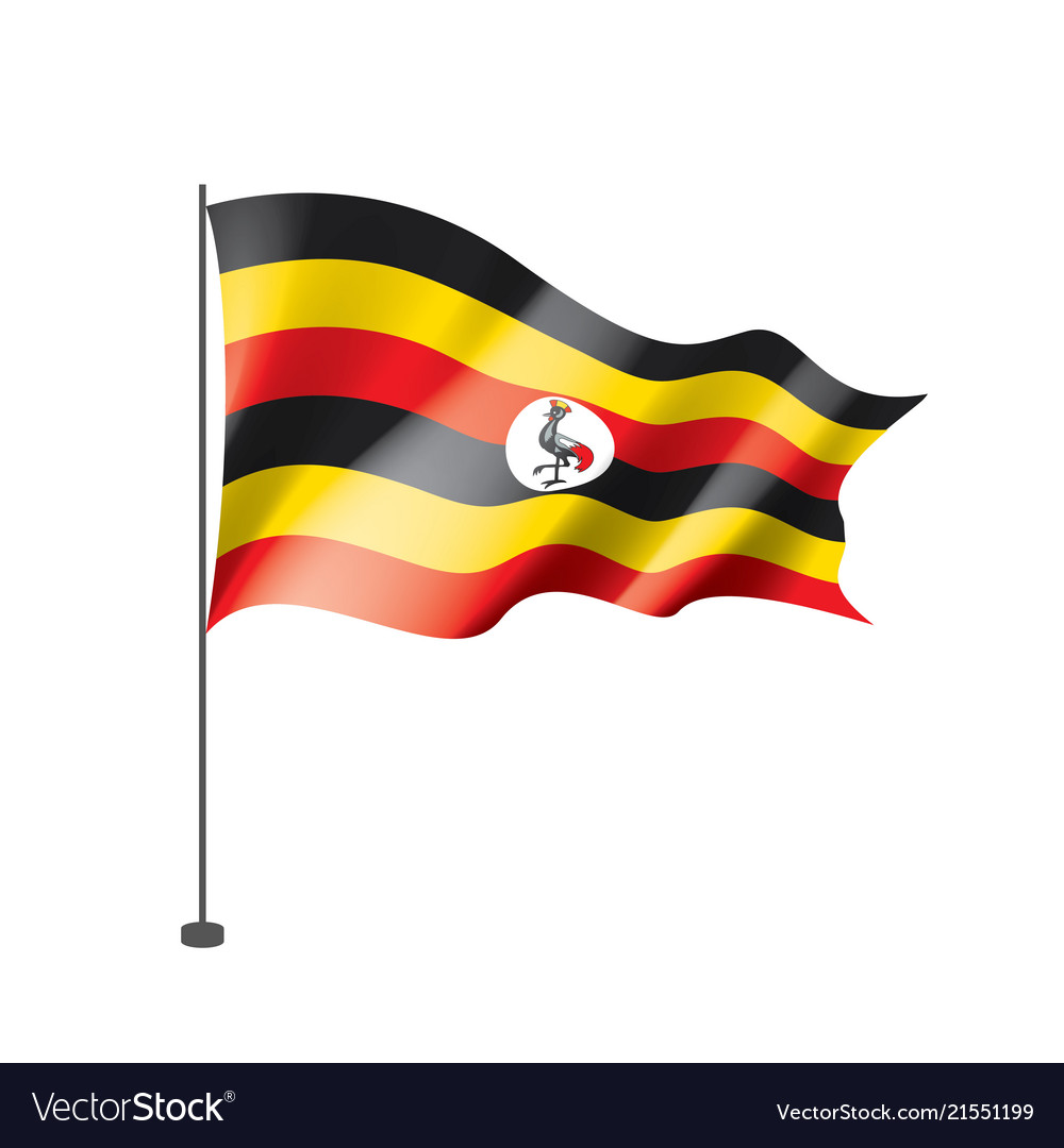 Uganda flag on a white Royalty Free Vector Image