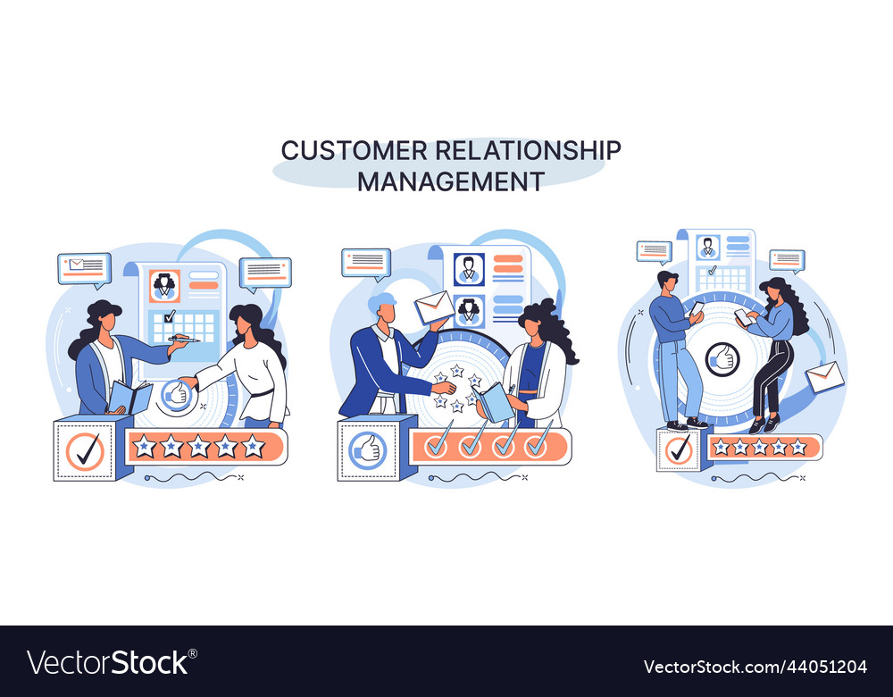 Crm metaphor customer relationship management Vector Image